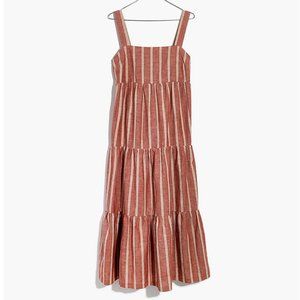 Madewell seamed midi dress in rusty torch stripe